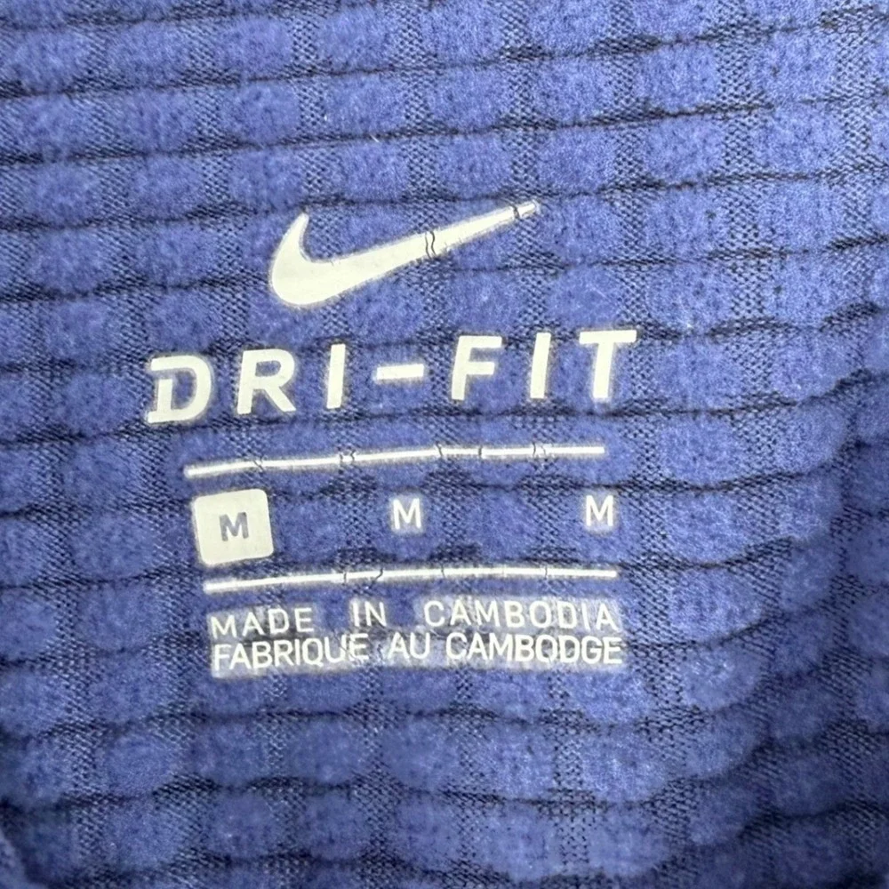 Nike Dri-FIT Quarter Zip Pullover Womens Medium Blue Excellent Space Dye Running